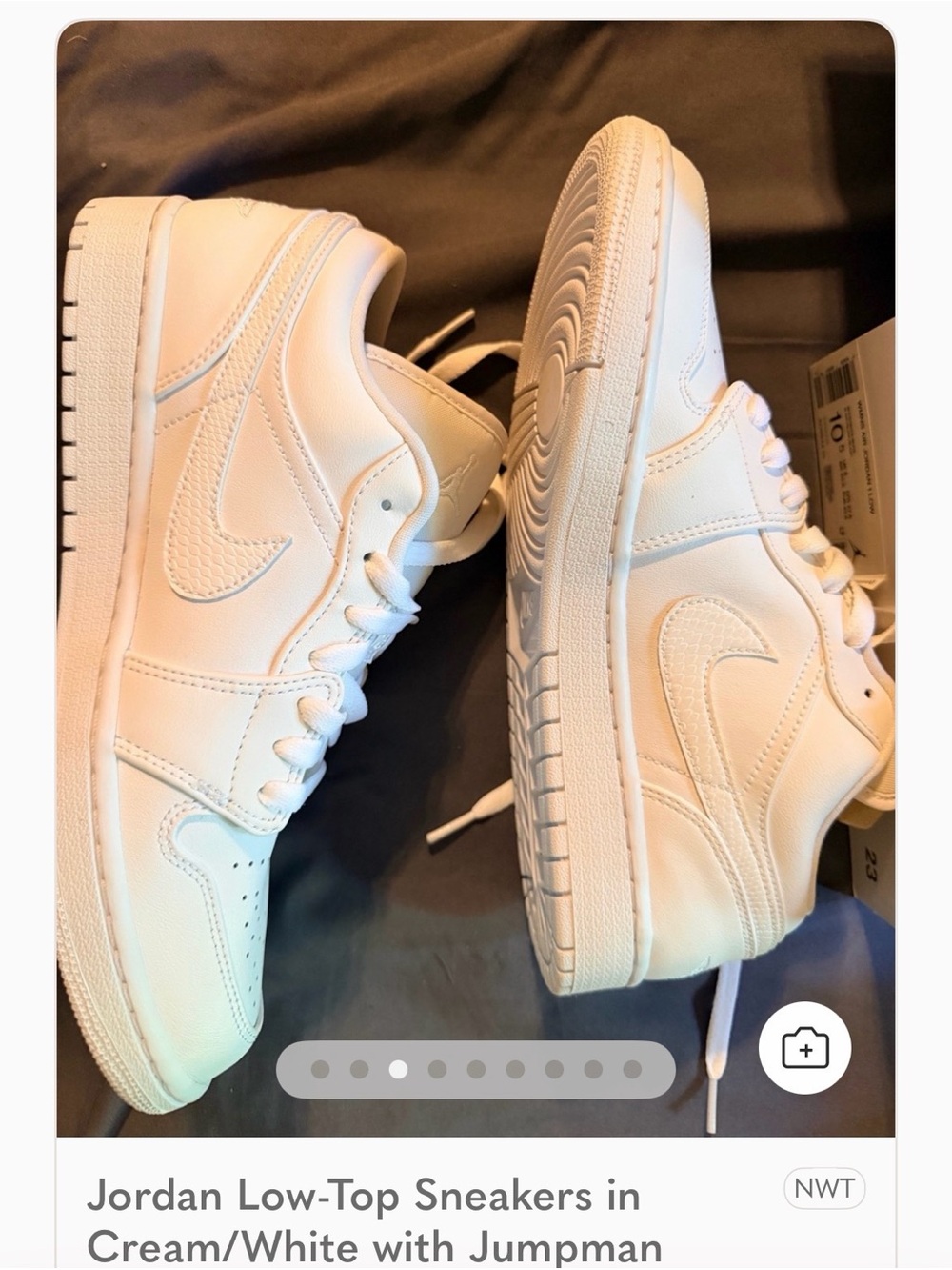 Jordan Low-Top Sneakers in Cream/White with Jumpman